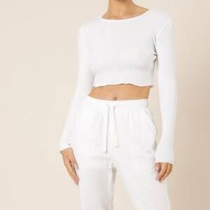 Nude lucy crop top
